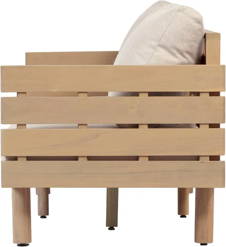 Vista 9 de Christopher Knight Home Levi - Sofá de 3 plazas de madera de acacia para exteriores con cojines, moderno sofá de patio de madera maciza de mediados