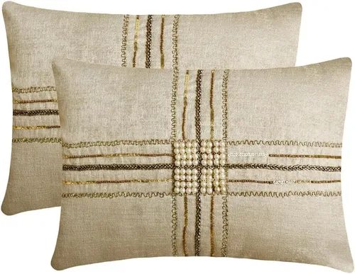 Vista 30 de The HomeCentric Fundas de almohada lumbares doradas de 12 x 14 pulgadas (11.8 x 13.8 in), de piel sintética, con diseño de animales, estilo moderno