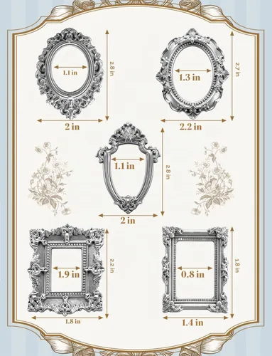Vista 4 de 20PCS Mini Vintage Vintage Resina Marco (Plata)