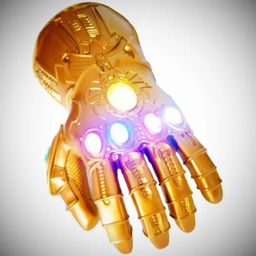 Vista 5 de Polyacer Guante de infinito electrónico para adultos, guantes de infinito para adultos, guantelete de infinito iluminados, piedras del infinito