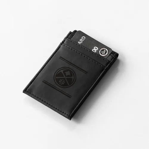 Vista 2 de Rico Industries Billeteras grabadas con láser de Denver Nuggets de la NBA, Negro -, Minimalista