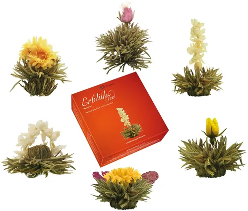 Vista 10 de Creano Flores de Té en Taza - Té Floreciente - 8 Tés Florecientes en 4 Variedades Diferentes - Té Verde