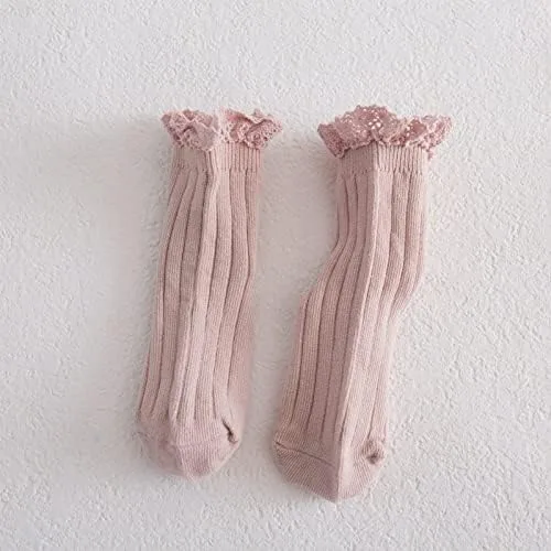 Vista 4 de Calcetines vintage de encaje al tobillo con volantes para niñas pequeñas