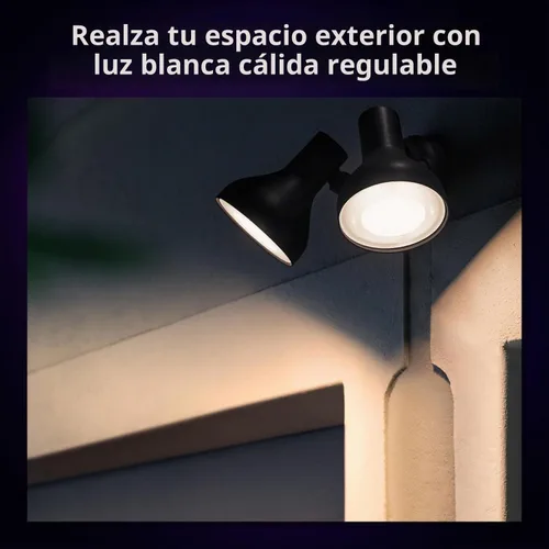 Vista 5 de Philips Hue Bombilla LED inteligente PAR38 de 100W - Luz de ambiente blanca y de color que cambia de color - 1 paquete - 1300LM - E26 - Para
