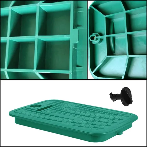 Vista 6 de Tapa de caja de válvula de 12 x 17 pulgadas, tapa de repuesto rectangular para riego exterior