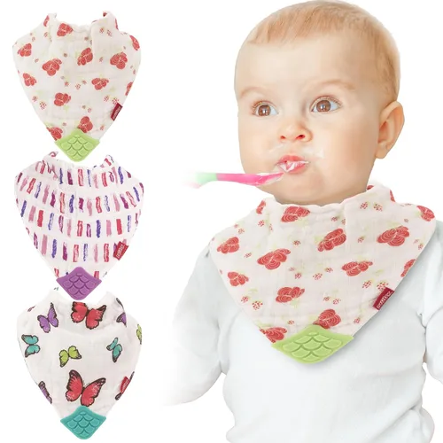 Vista 10 de Nuby Funda de lactancia 5 en 1 con babero de dentición de más de 3 meses, gris