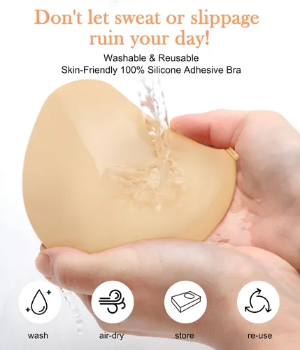 Vista 4 de CYDREAM Sujetador sin tirantes adhesivo adhesivo para mujeres de pecho completo, brasier de silicona invisible push up talla grande para vestido sin
