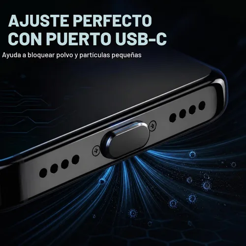 Vista 4 de Paquete de 4 tapas USB C para puerto USB C, cubierta de puerto de carga tipo C con cubierta antipolvo para altavoz, accesorios de teléfono