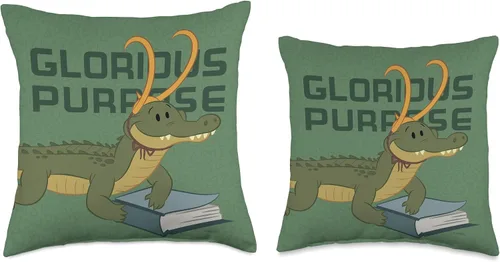 Vista 3 de Marvel Alligator Loki Glorious - Almohada (16.0 x 16.0 in), multicolor