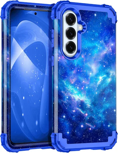 Vista 11 de Miqala Funda para Galaxy S21 FE 5G, brilla en la oscuridad, tres capas, resistente, protección a prueba de golpes, parachoques de plástico