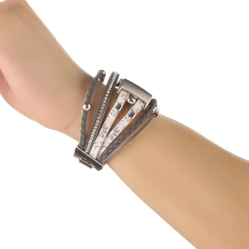 Vista 6 de Correa de cuero elegante compatible con Fitbit Charge 4 Charge 3 pulseras bohemias para mujer correa de repuesto para accesorios Charge 4Charge 33SE