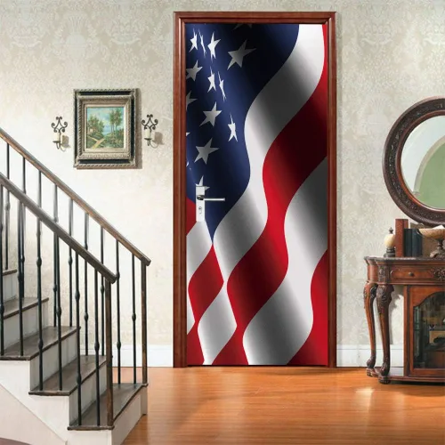 Vista 13 de Adhesivos 3D para puerta, murales para despegar y pegar, puerta de madera, papel tapiz autoadhesivo, extraíble, PVC, impermeable, póster para Puerta