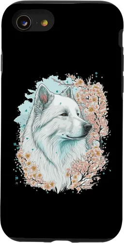 Vista 13 de iPhone 15 Samoyed Cherry Blossom Dog Japanese Sakura Flower Case