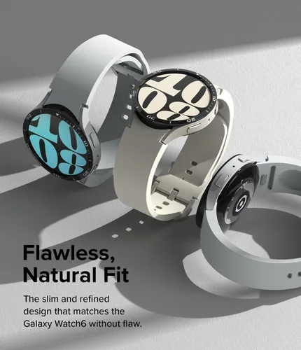 Vista 5 de Ringke Estilo de bisel [elegante marco de acero inoxidable] compatible con Samsung Galaxy Watch 6 funda (1.732 pulgadas), protector antiarañazos