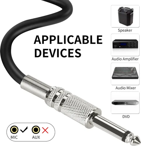 Vista 5 de Marengo Micrófono vocal dinámico para altavoz de karaoke, micrófono de mano con cable con interruptor de encendido y apagado y cable desmontable