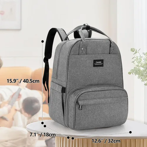 Vista 5 de CURMIO Bolsa para extractor de leche compatible con Spectra S1, S2, Medela, mochila para extractor de leche con compartimento para bolsa enfriadora