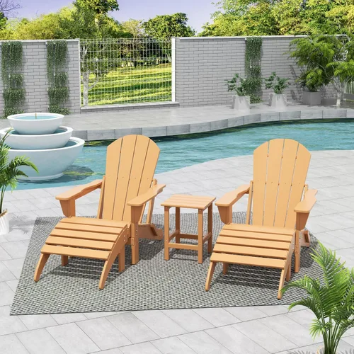 Vista 41 de WestinTrends Malibu - Silla de salón para exteriores, juego de 2 sillas Adirondack con otomana, sillas plegables de madera de polietileno para todo