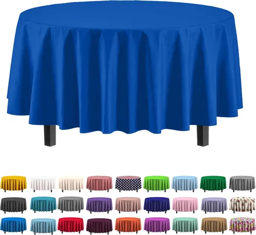 Vista 66 de Party Solids Paquete de 4 manteles de plástico color azul aguamarina, 54 x 108 pulgadas, mantel desechable para fiestas y pícnics