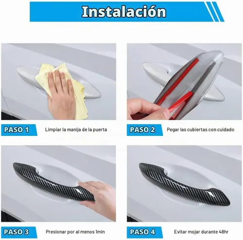 Vista 6 de Cubierta para Manija de Puerta Exterior Compatible para Hyundai Tucson 2022 2023 2024 Accesorios Protector de Manija de Puerta con 2 Agujeros
