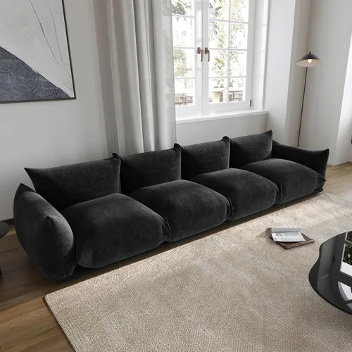 Vista 25 de JACH Sofá moderno de chenilla, sofá de chenilla con cojín grueso, sofá de felpa de 77 pulgadas para espacios pequeños, sala de estar, dormitorio