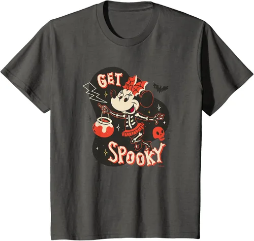 Vista 44 de Disney Disfraz de esqueleto de Minnie Mouse para Halloween, camiseta espeluznante Negro