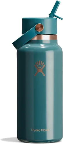 Vista 32 de Hydro Flask Botella de agua – Acero inoxidable aislado – Tapa flexible con popote de boca ancha, antiderrames, a prueba de fugas y recargable