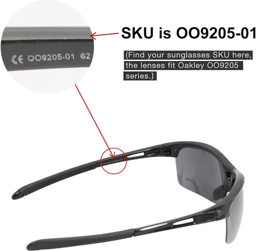 Vista 6 de Walleva Lentes de repuesto polarizados de titanio + negro para gafas de sol Oakley RPM cuadradas, Revestimiento de espejo de titanio polarizado +