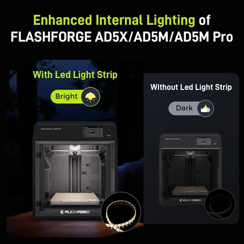 Vista 2 de Impresora 3D Flashforge Adventurer 5M Pro LED Original Oficial 24V LED Light Board,Replacement 3D Printer Acessary,7pcs Lamp Beads,Bright Cold