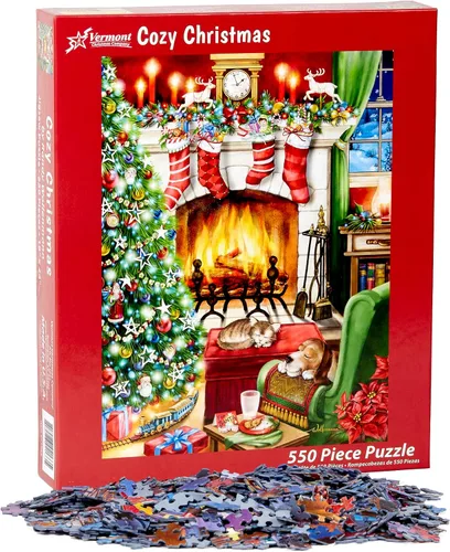 Vista 3 de Vermont Christmas Company Rompecabezas navideño acogedor de 550 piezas