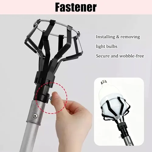 Vista 5 de Lightweight Hanger Pole for Lights, Carport Garage Driveway Lights Removal Changing Installation Tool, Handheld Light Bulb