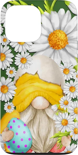 Vista 23 de iPhone 16 Easter Chick Gnome Graphic For Women Floral Daisy Flower Case