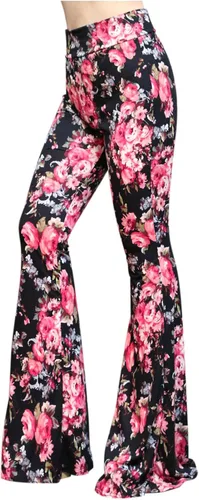 Vista 42 de ShopMyTrend - Pantalones de yoga largos con piernas anchas y acampanadas estilo palazzo, con cintura alta, para mujer