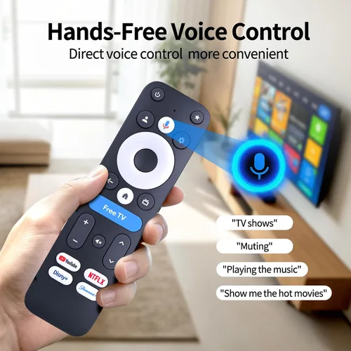 Vista 3 de Control remoto por voz para dispositivo de transmisión Onn 4K Pro 100135769 (2024) Android TV Box, para Onn Google TV 4K Pro/Plus