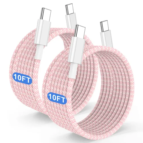 Vista 11 de Cable largo USB C a C de carga rápida de 10 pies, 60 W, cable de carga tipo C a C para Apple iPhone 18 Pro Max/18 Pro/DUO/17 Pro Max/17 Air/16 Pro