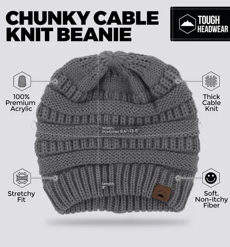 Vista 62 de Gorro de punto para mujer, cálido y suave, elástico, para clima frío de Tough Headwear