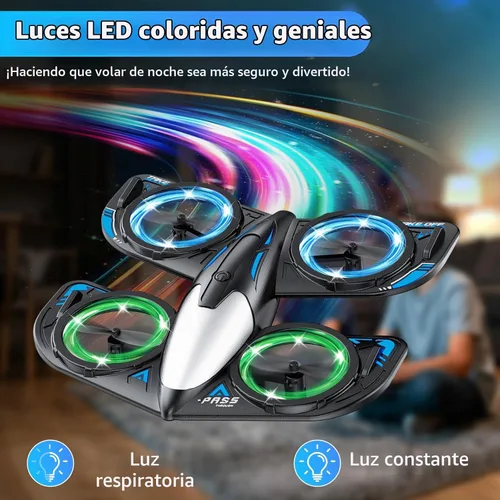 Vista 2 de Foam RC Drone for Kids Beginners, RC Airplane Quadcopter Toy Gift Easy to use foam remote control drone features 3 speed modes, RC airplane