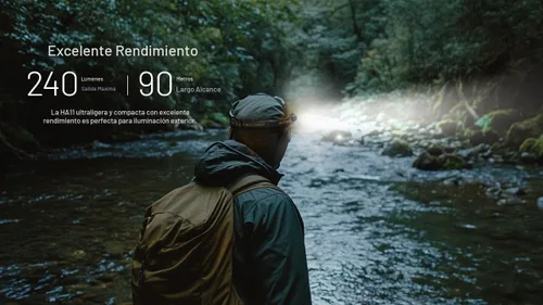 Vista 3 de Nitecore HA11 - Linterna frontal de campamento, 240 lúmenes, ultra ligera, utiliza 1 batería AA con clip multiusos (diadema de correa)