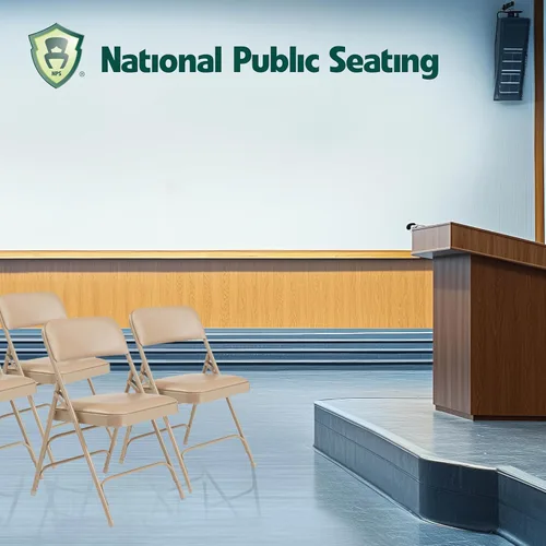 Vista 5 de National Public Seating - Sillas plegables portátiles acolchadas de alta calidad, serie 1300, tapizadas, sillas plegables resistentes