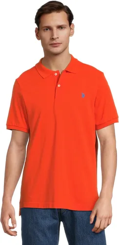 Vista 108 de Polo de piqué de algodón sólido para hombre con pequeño Pony Gris jaspeado
