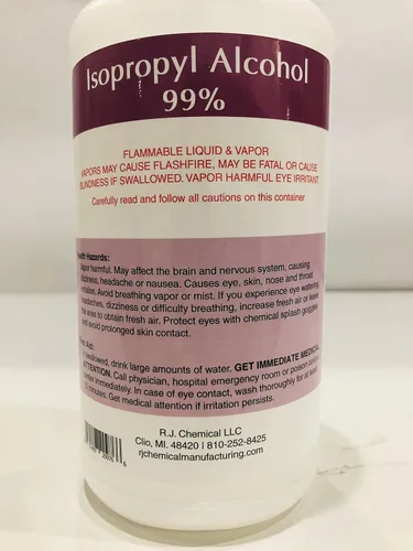 Vista 3 de Alcohol isopropílico 99 %, galón - Envasado en 4 cuartos, pureza de 99.9 %