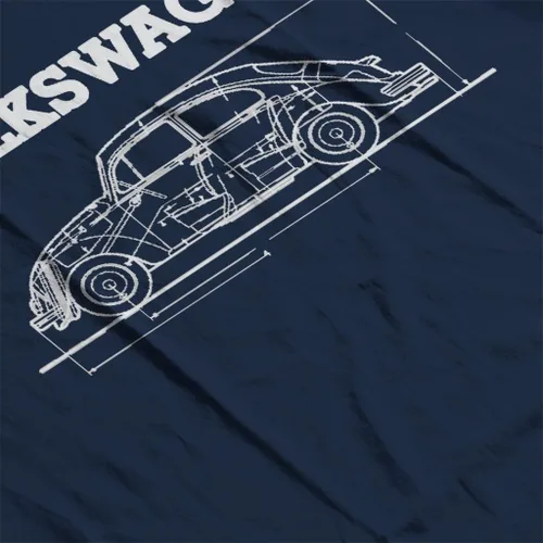 Vista 5 de Volkswagen Beetle White Technical Diagram - Camiseta para hombre
