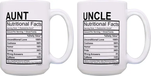 Vista 10 de ThisWear Regalos para el día de la madre para tía, etiqueta de datos nutricionales, regalos divertidos para tía, regalo de broma, taza de café