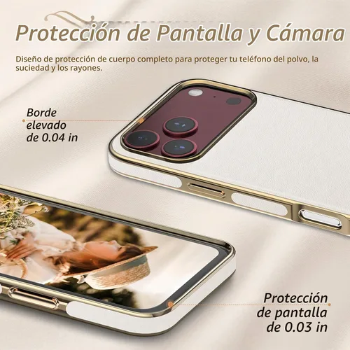 Vista 8 de LOHASIC Funda de piel de lujo para iPhone 18 Pro Max/iPhone 17 Pro Max Beige