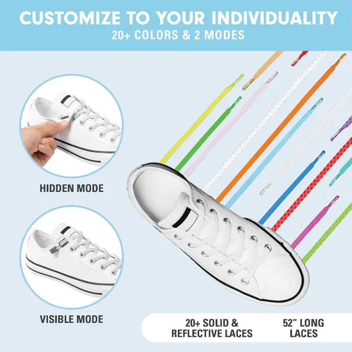Vista 5 de Xpand Sistema de cordones sin ataduras con cordones elásticos, talla única para todos los zapatos de adultos y niños