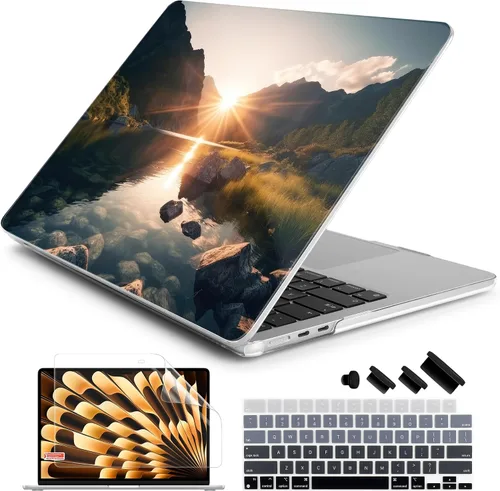 Vista 24 de Batianda Estuche Premium para Nuevo MacBook Air de 15 Pulgadas 2025 M4 2024 2023 con Chip M3 M2 Modelo A3241/A3114/A2941, Estuche Protector de Olas