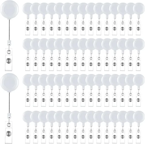 Vista 8 de Handepo - 200 carretes retráctiles para insignias a granel con clips, color negro