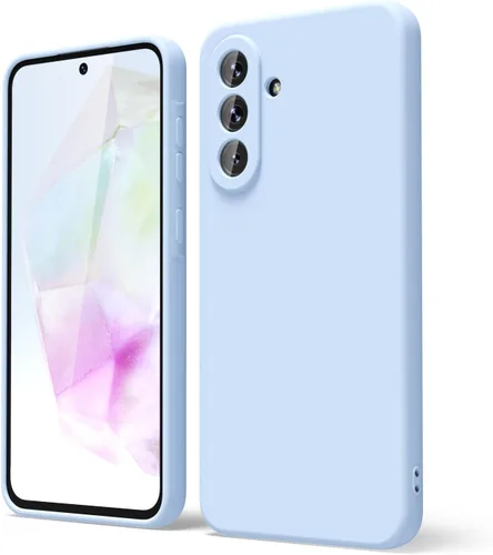 Vista 100 de oakxco Funda para teléfono Samsung Galaxy A12 con agarre de silicona líquida, linda delgada fina suave cubierta de gel de goma TPU lisa para mujeres