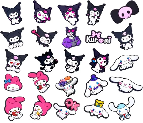 Vista 2 de 24 dijes para zapatos de dibujos animados para mujer, lindos dijes de decoración de zapatos kawaii para sandalias de zueco, accesorios para niñas