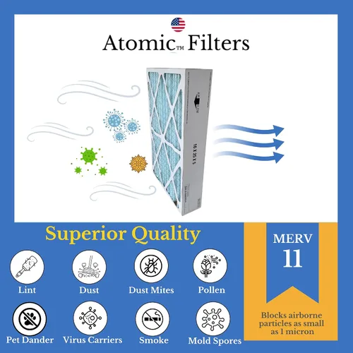 Vista 2 de Atomic Filters X6670 Lennox Compatible Merv 11 Filtro Medios 16X25X5 (tamaño real: 15.75 x 24.75 x 4.38) Compatible con X6660 HCC16-28 - Paquete de 2
