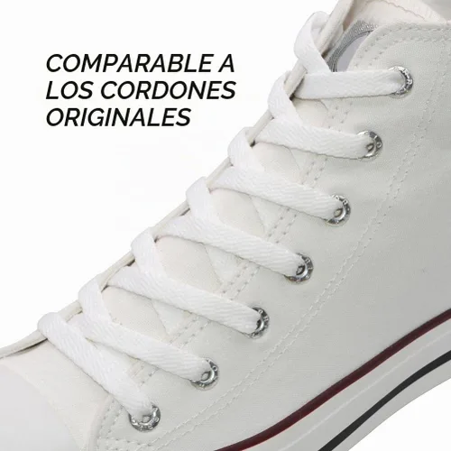 Vista 2 de VSUDO Cordones planos para tenis, cordones para tenis, cordones atléticos 01 Blanco